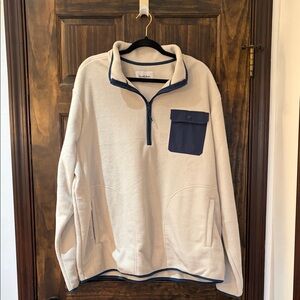 Goodfellow & Co Cream and Navy Zip-Up Sweater